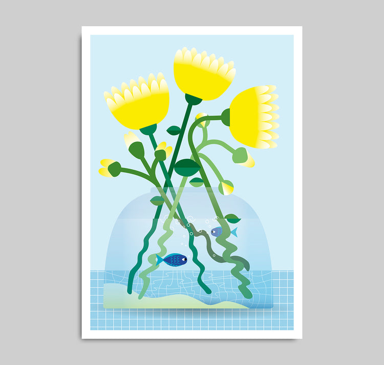 Anna-Lisa Schneeberger - Plakat "Blumen mit Fischen"