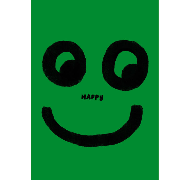 Framboise und Ketchup - Postkarte "Happy Face" (grün)