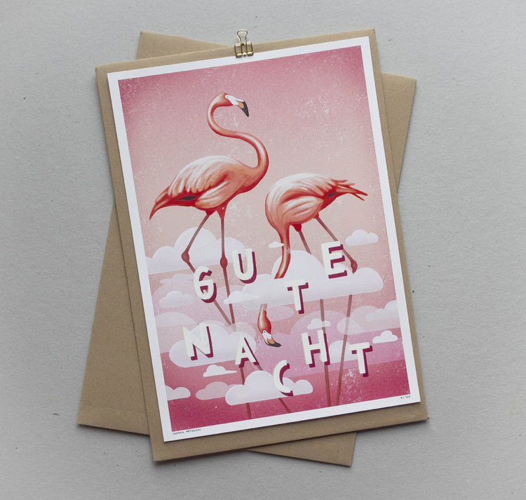 Lorena Paterlini - Plakat "Night Glow Flamingo"