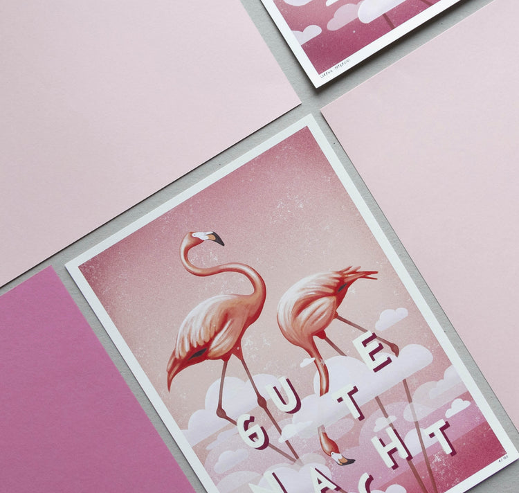 Lorena Paterlini - Plakat "Night Glow Flamingo"