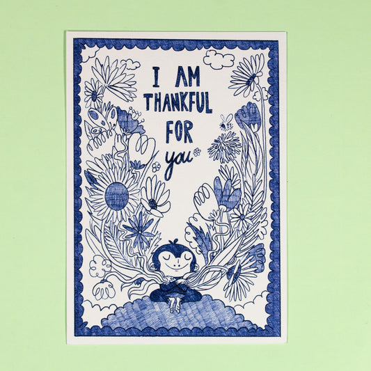 Sarah Binz - Postkarte "I am thankful for you"