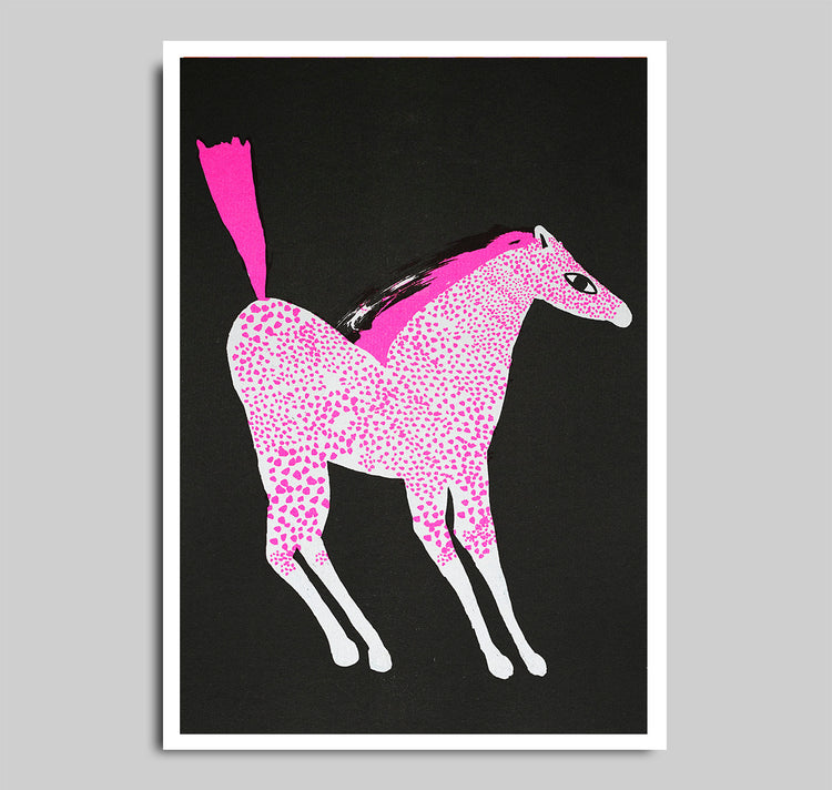 Anna-Lisa Schneeberger - Plakat "Horse" (neonpink)