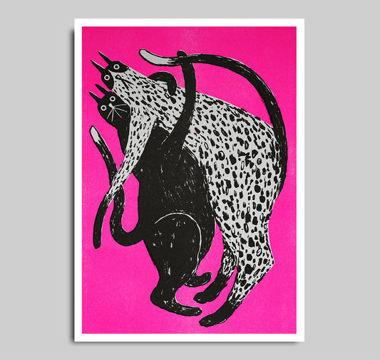 Anna-Lisa Schneeberger - Plakat "Katzen" (neonpink)