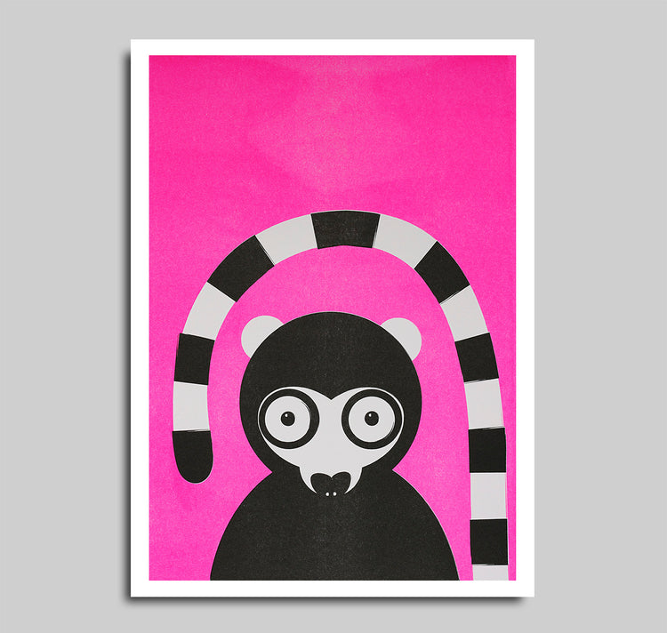 Anna-Lisa Schneeberger - Plakat "Lemur" (neonpink)