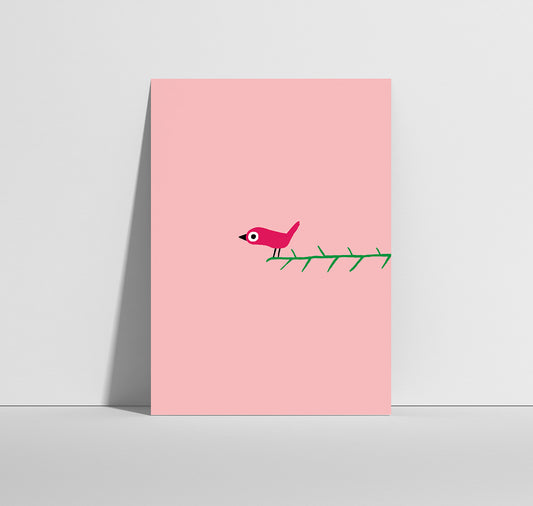 Anna-Lisa Schneeberger - Postkarte "Hello little bird" (pink)