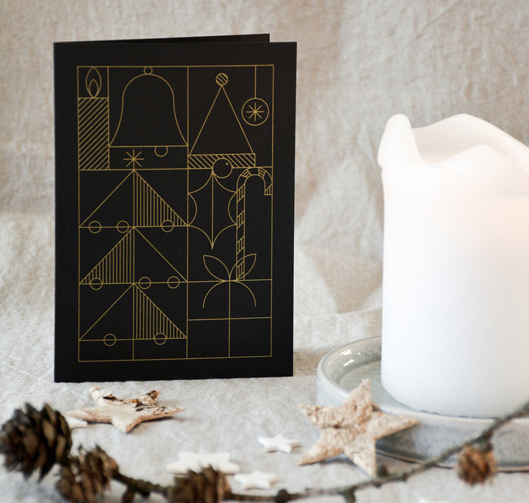 atelier gianna - Karte "Graphic Christmas" (Gold)