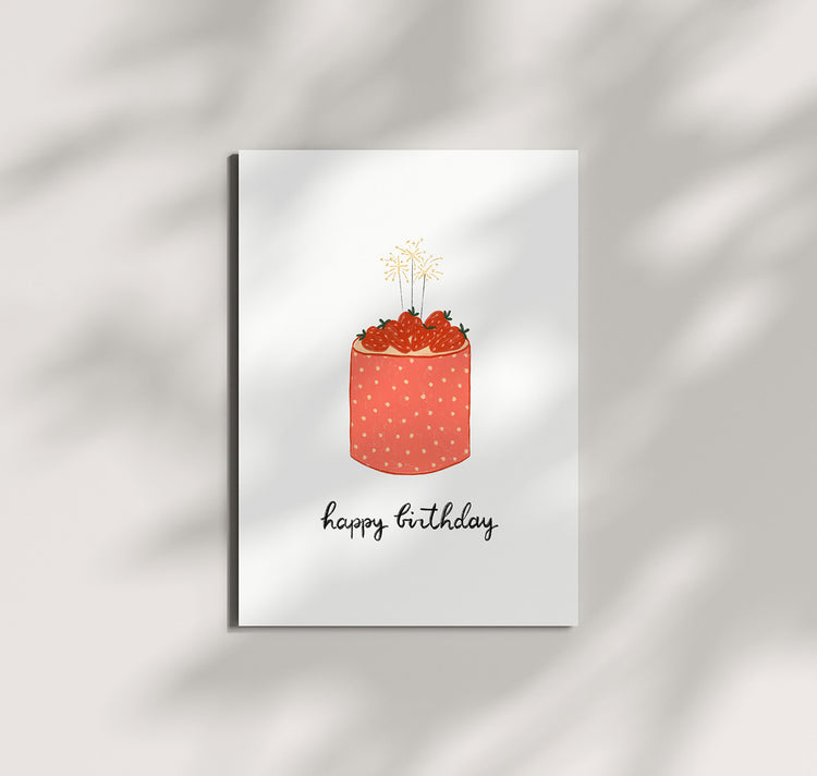 Pomba - Karte "birthday cake strawberry"