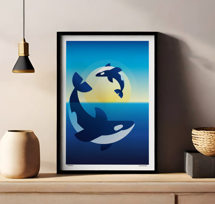 chantal kocher design - Plakat "Happy Orcas"