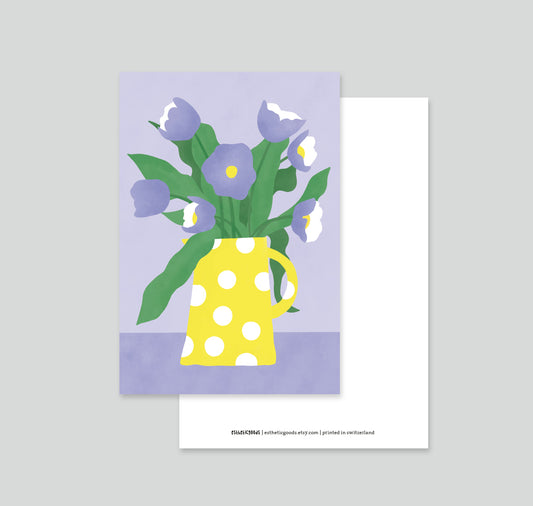 estheticgoods - Postkarte "Blumenvase gepunktet"