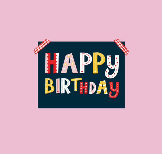 estheticgoods - Postkarte "Happy Birthday" (blau)