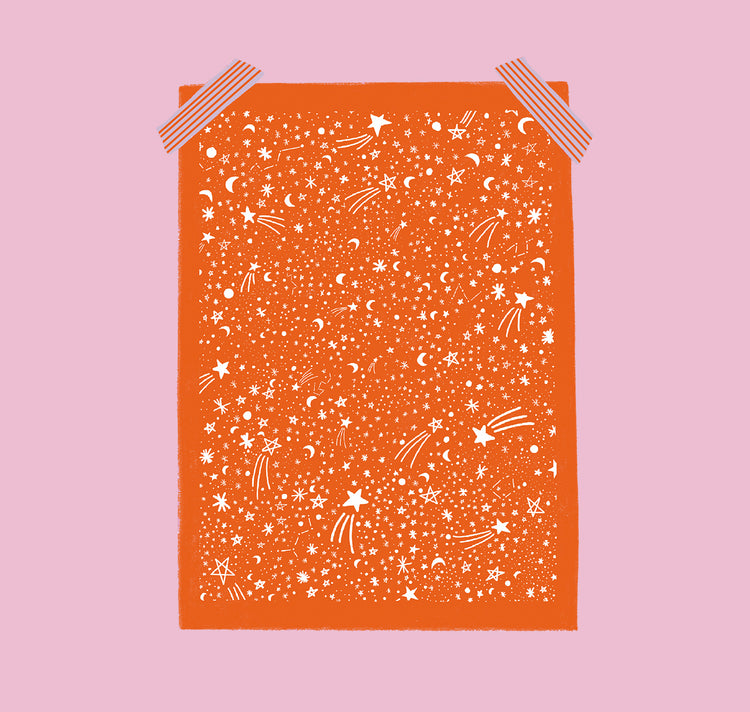 estheticgoods - Postkarte "Sterne" (Orange)