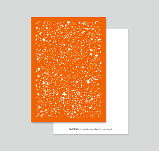 estheticgoods - Postkarte "Sterne" (Orange)