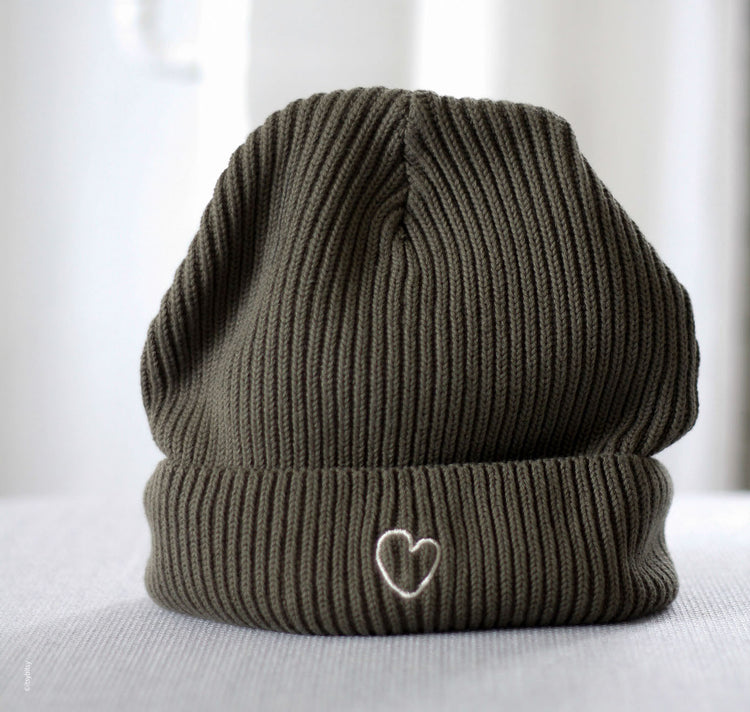 itsybitsy - Fisherman-Beanie "Olive Heart"