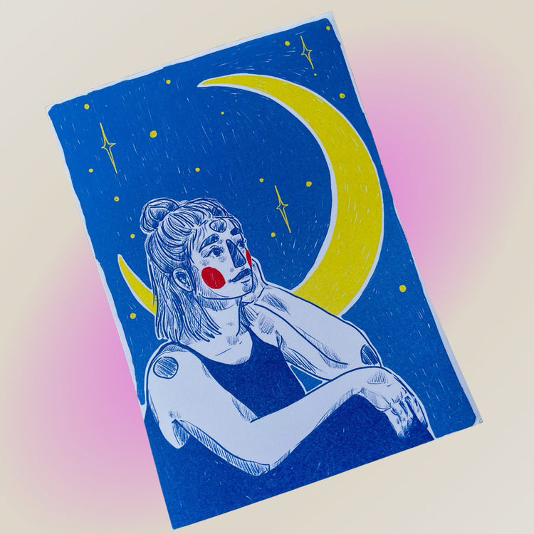 arion illustriert - Plakat "Mond" (blau)