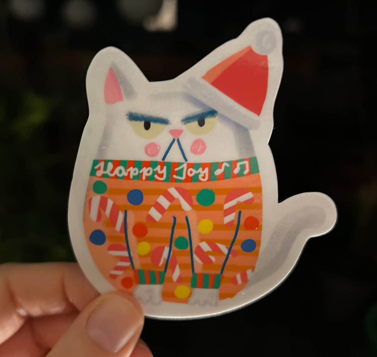 Plundernase - Sticker “Grumpy Christmas Cat”