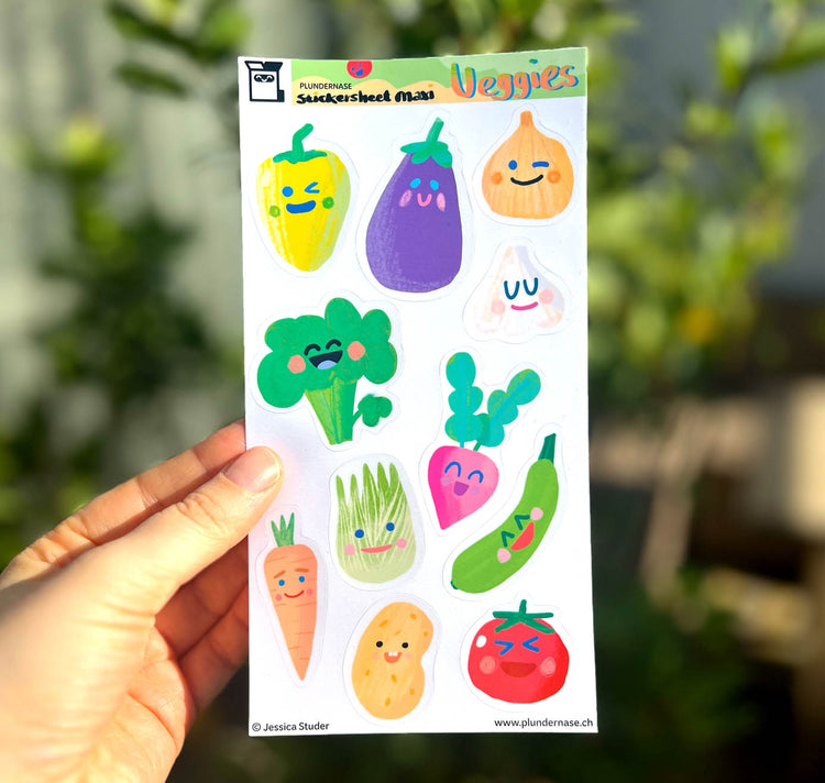 Plundernase - Stickerbogen "Veggies”