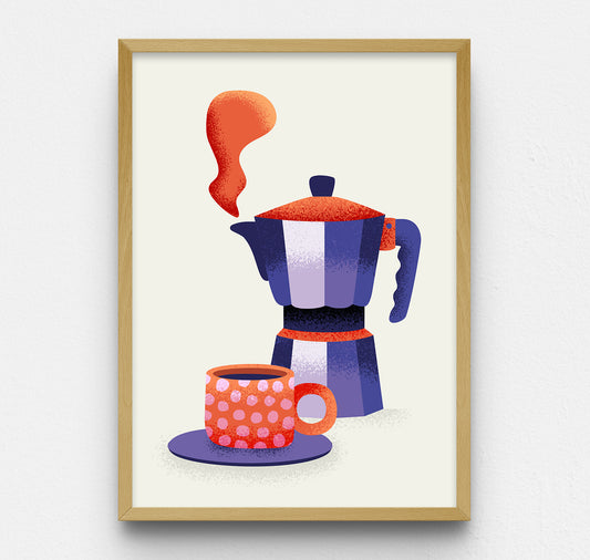 Eli Sakai - Plakat "Italienische Kaffeemaschine"